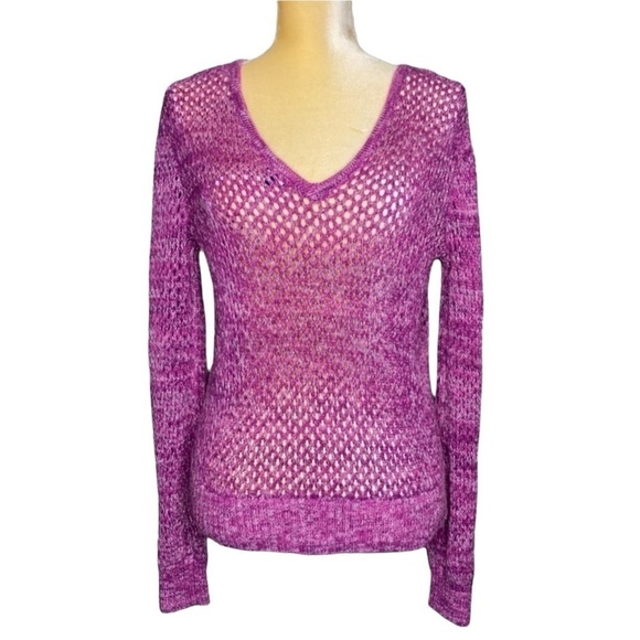 Splendid Pink Sweater Size Small 2-in-1 Cotton Loose/Open Weave Fuchsia New NWT - Picture 2 of 8